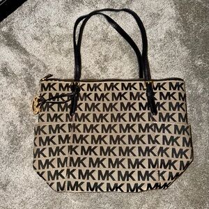 Michael Kors Signature Black and Tan Tote
